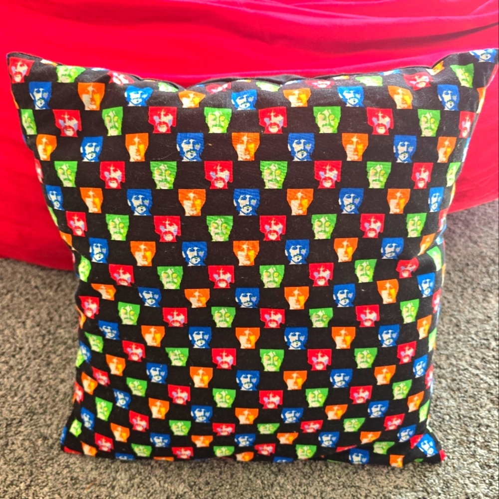 Colorful Beatles Throw Pillow